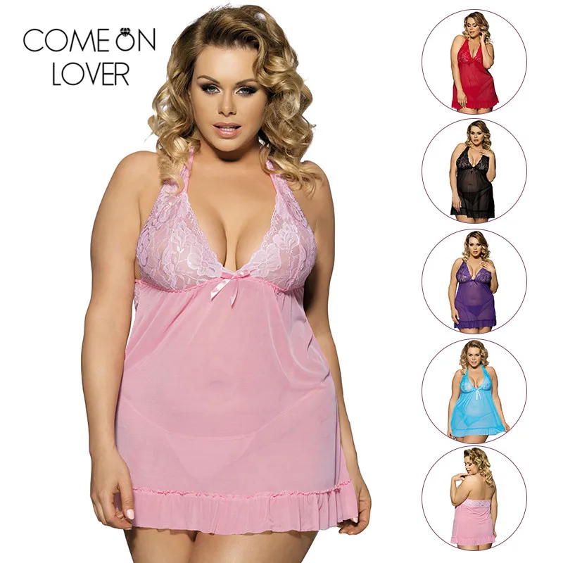 Comeonlover, женское сексуальное нижнее белье, новое, размера плюс 5XL/6XL/7XL, dessous, сексуальное, RE70098, кружевное, с открытой спиной, сексуальное, эротическое