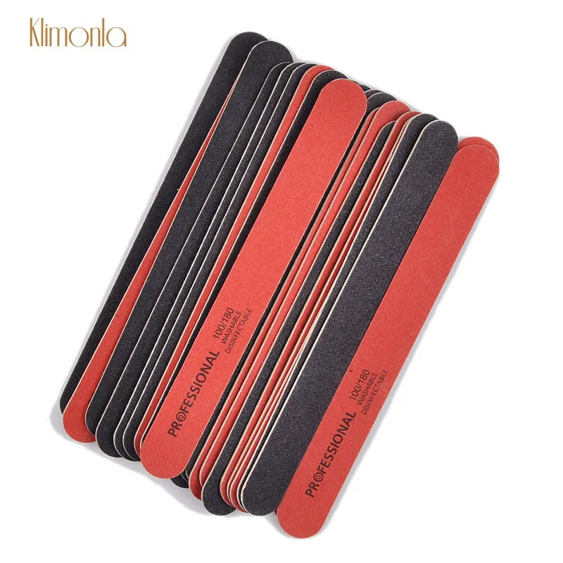 

Professional 100pcs/lot Wooden Red Black Nail File 100/180 Nail Polishing Block Sanding Files For Salon Pedicure Manicure Set