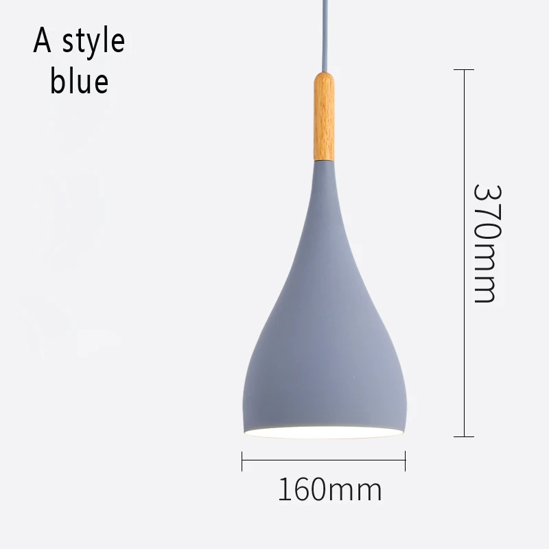 Подвесной светильник лампа ресторан абажур гостиная столовая Бар современная люстра красочные макарон - Цвет корпуса: A style blue
