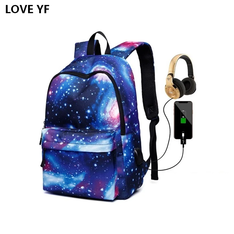 

Female student school bags USB charging laptop backpack youth student bag male girl large capacity travel backpack female