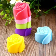 6 шт. в наборе, цветок розы, силиконовая форма для украшения торта, форма для шоколада, форма для маффинов, форма для мыла, Сахарная паста, сделай сам, силиконовая форма, 3,1X2 см