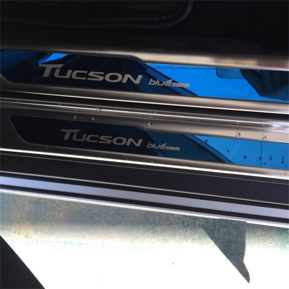 Для hyundai Tucson- стальной дверной порог Накладка дверной предохранитель входной коврик x4