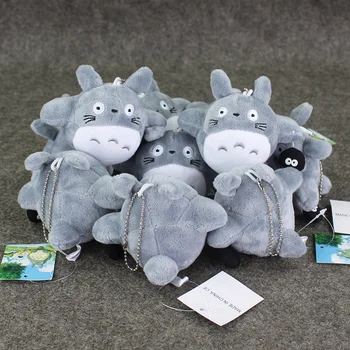 

9cm 10pcs/lot Two Styles Anime New Totoro Plush Toys Kawaii Totoro with Briquette&Totoro with Bus Soft Stuffed Pendant Doll