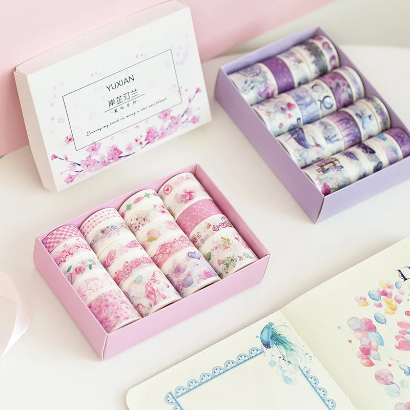 20 шт. милый Единорог васи лента Kawaii розовая декоративная клейкая простая