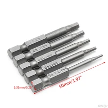 5Pcs/Set Magnetic Hexagon Screwdriver S2 Steel 1/4 Hex Shank 50mm Power Drill Bit New Drop ship qiang