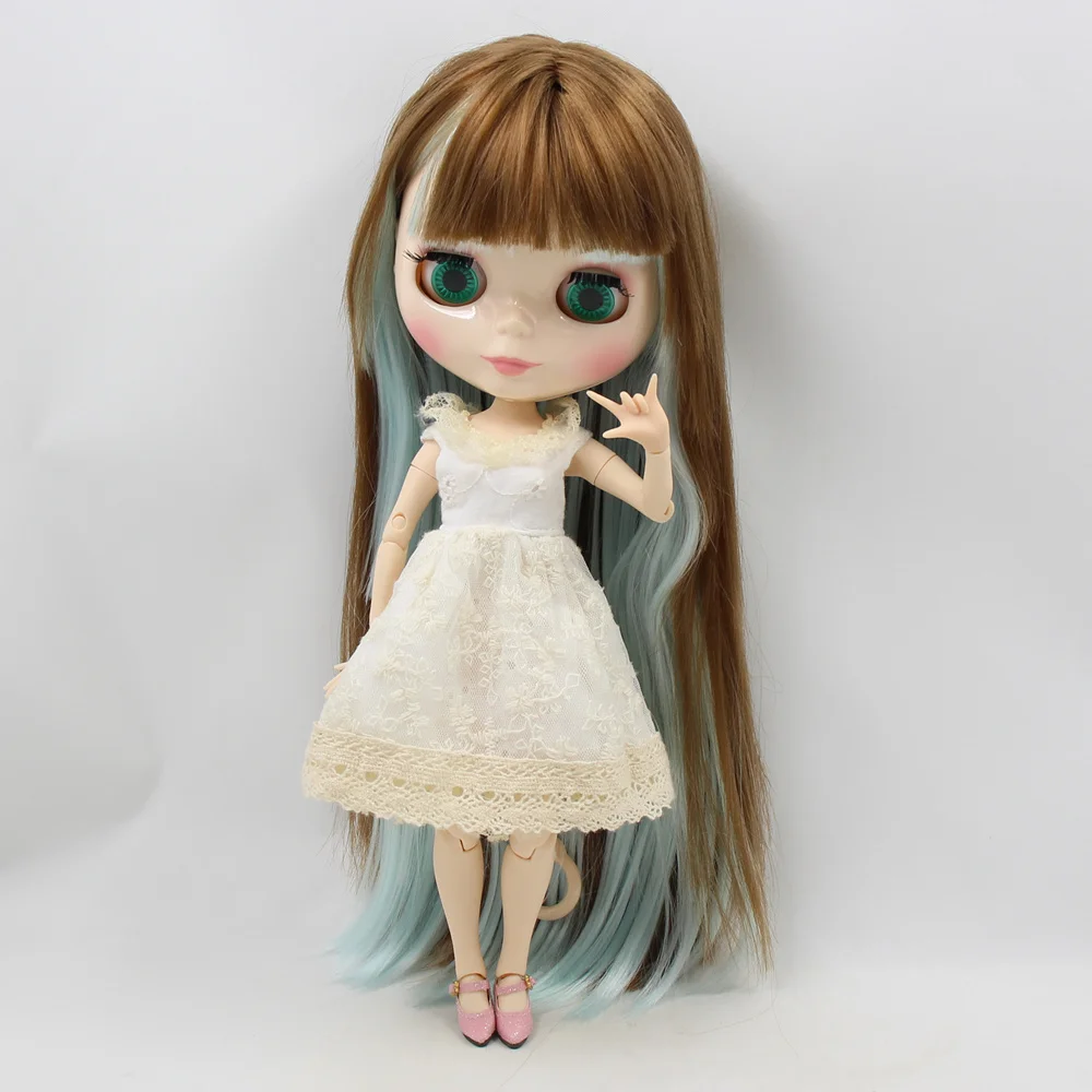 Blyth кукла шарнирное тело фабрика BJD 280BL0623/6909 свежий смешанный цвет мягкие прямые волосы для девочки подарок DIY Белая кожа