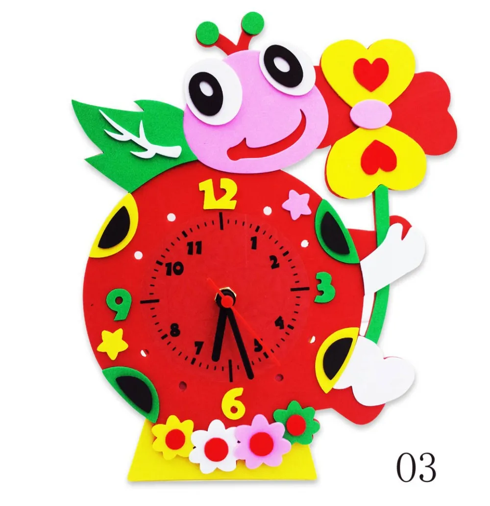 3D Puzzle ЕВА Руководство мультфильм часы рисунок Наклейки большой Размеры DIY Бумага Игрушки для маленьких детей для детей творческие Стикеры