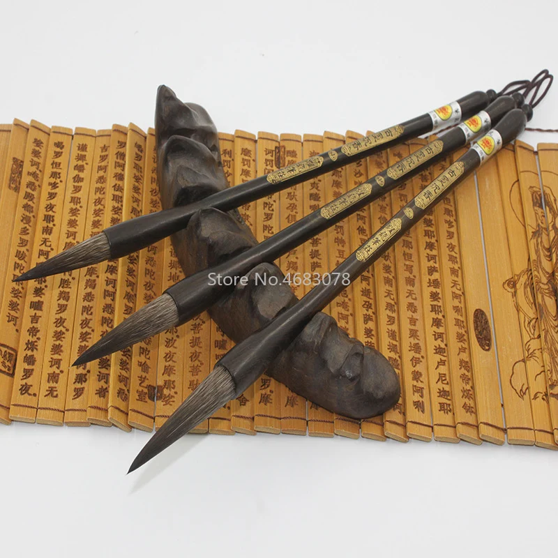

3Pcs Mole Whiskers Chinese Writing Pen Calligraphy Brush Set Artist Drawing Brush For Art Drawing Painting Supplies Ideal gift