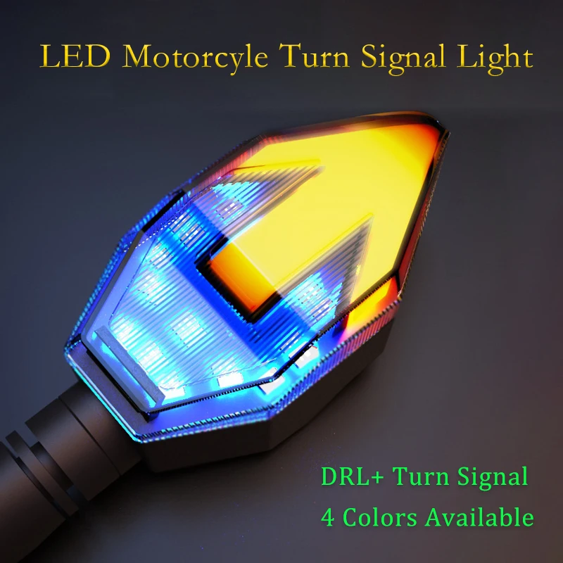 

2pcs Motorcycle Signal lights steering motorbike accessories LED turn signal Direction Daytime lights brightness Arrowhead lamp