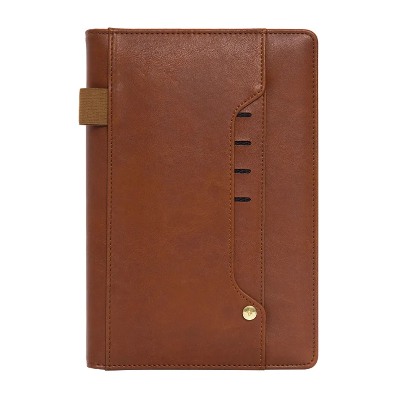 Notebook stationery with business card soft leather conference working record book A5 notebook for College Students | Канцтовары для