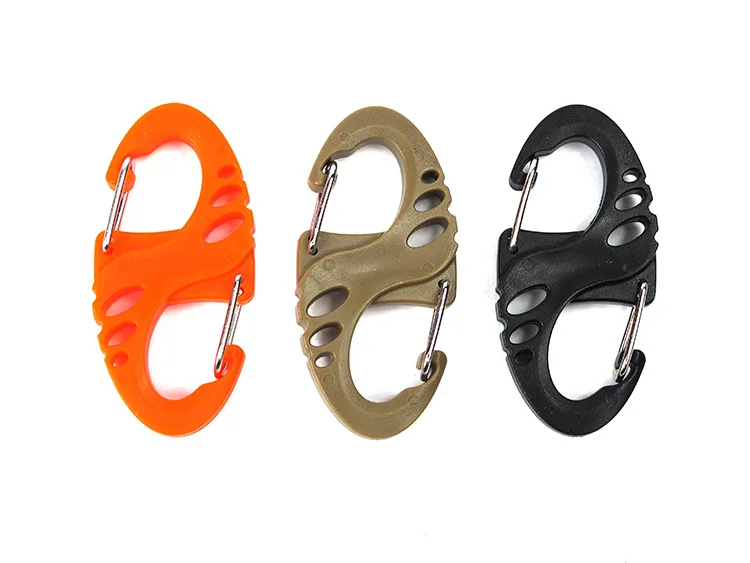 

5 Pcs Climbing Hook "S" Type Carabiner Snap Hook Dual Buckle Outdoor Mini Keychain Tool 4 Colors EDC Camping Survival Quickdraws