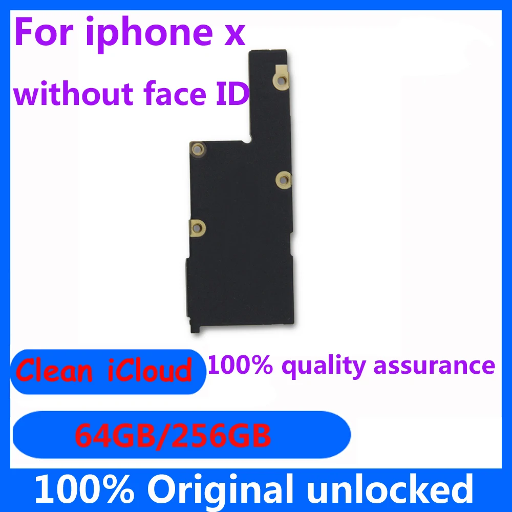 

Support update no iCloud without face ID Original motherboard for iphone X 64GB 256GB unlocked IOS system logic board mainboard