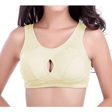 Для женщин Спорт Спортивное Йога Укороченный бюстгальтер майка без рукавов Топ-бежевый
