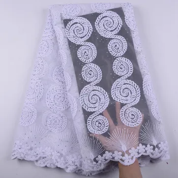 

Net Lace French Lace Fabric With Stones Embroidery Design African Tulle Lace Fabric For Party A1431