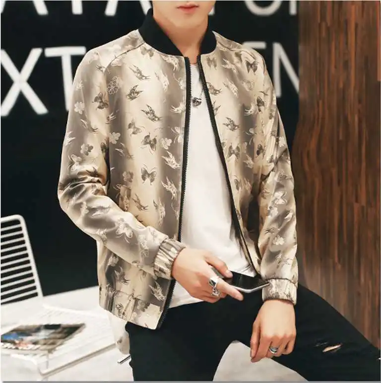 Лидер продаж бренд мужские случайные высокого качества бабочки Золотая печать Fit Пиджаки мужские Корея стиль тонкий подходят Куртки - Цвет: gold