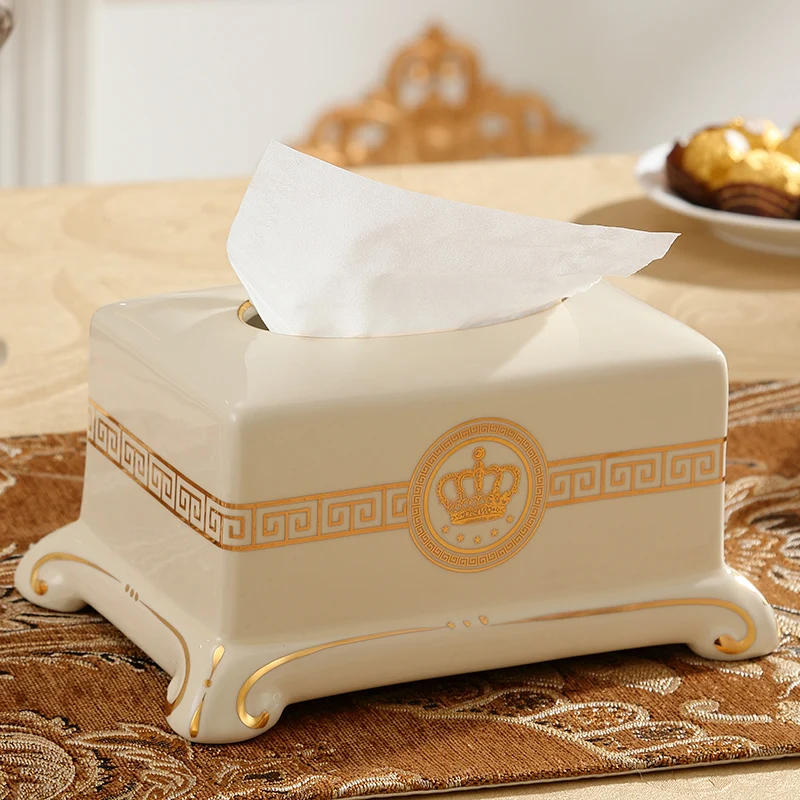 8" ceramic tissue boxes ceramic Removable tissue box napkin holder tissue holder Living room