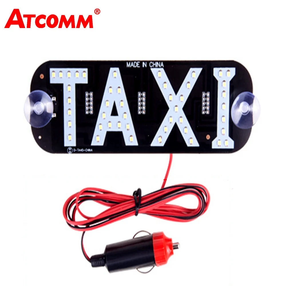 

ATcomm 1Pcs Taxi LED Indicator Light 12V Taxi Panels Signal Lamp White/Green/Red/Blue Connection Car Cigarette Lighter