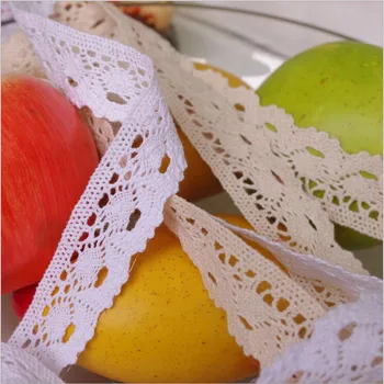 

2019 African Lace Fabric 200 meter The New 2.5cm 2 Optional Color Cotton Lace Accessories Wholesale