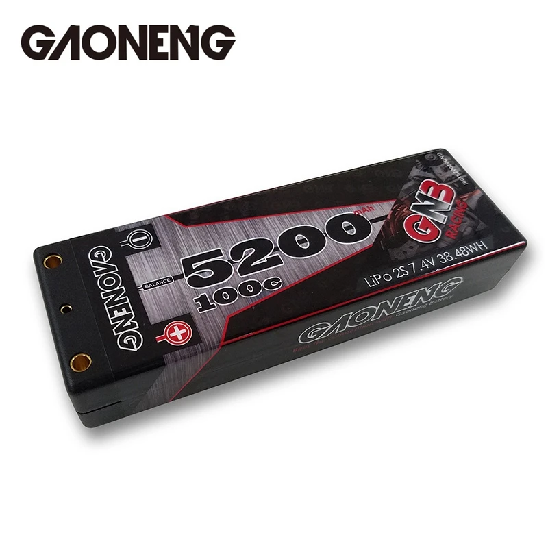 

Gaoneng GNB 7.4V 5200mAh 100C 2S 1:12 38.48WH Lipo Battery T Plug For RC Car Remote Control Toys Rechargeable Accessories