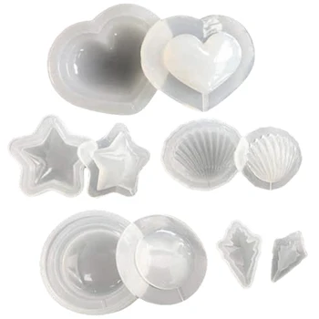 

Water Injection Hollow Silicone Jewelry Molds Diy Craft Shells Heart Round Star Handmade Earrings Keychain Molds Jewelry Tools