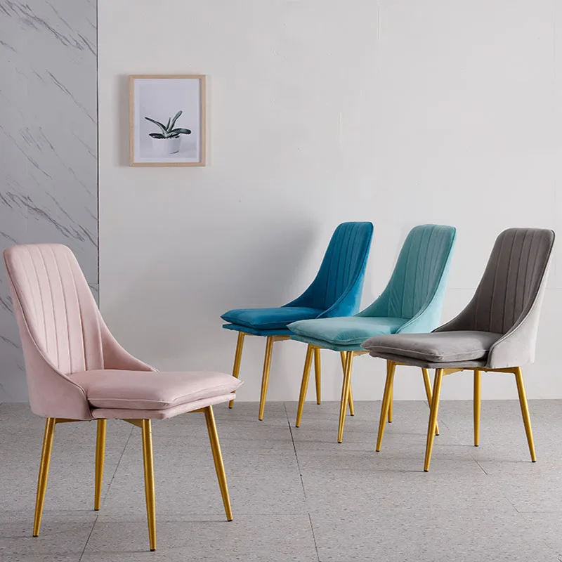 

Modern Minimalist Sponge Velvet Restaurant Furniture Chair Restaurant Modern Pu China Iron Chair Wood Kitchen Dining Chair Rest