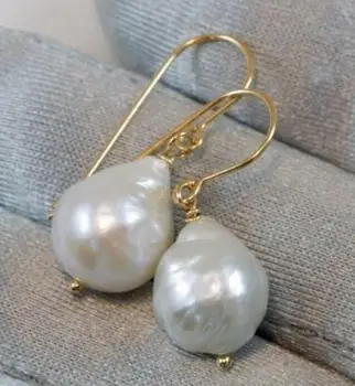 

jewelry Baroque Pearl Earrings 14k goldfilled Pearls Silvery White High Luster Drops free shipping