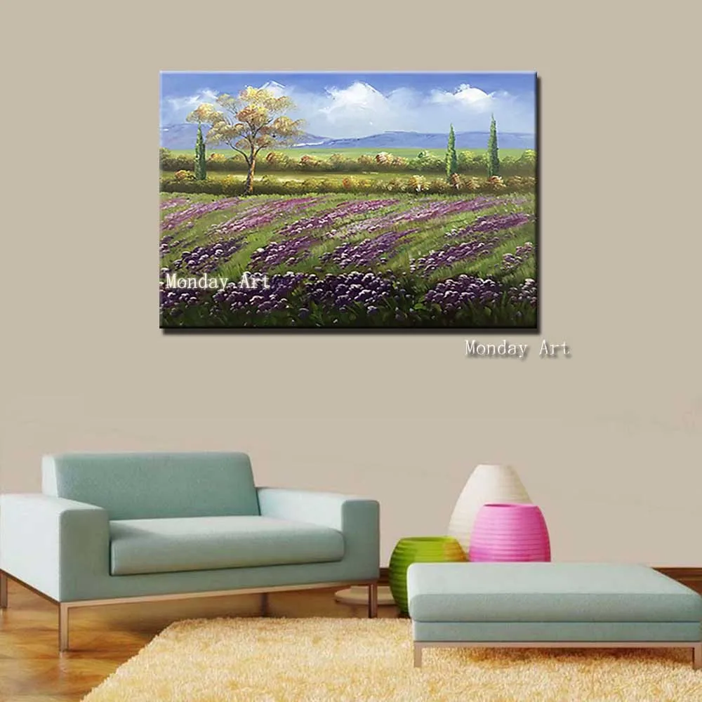 Hand-Painted-Abstract-Flower-Landcape-Canvas-Oil-Painting-Lavender-field-Wall-Picture-Living-Room-Home-Wall (2)