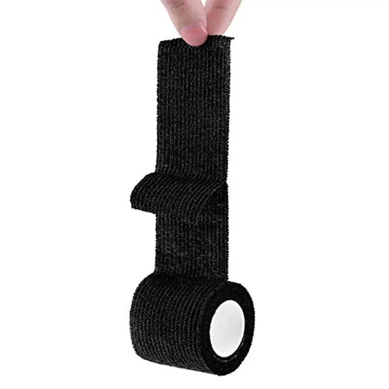 6pcs black color self-adherent cohesive tape strong sports tape wrist self-adhesive bandage roll for tattoo cover accessories