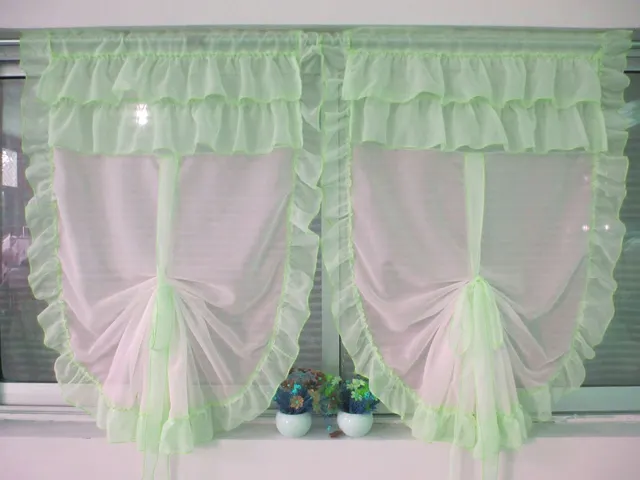 Roman Lace Balloon Curtains Tie Up Curtains Finished Gauze Curtain