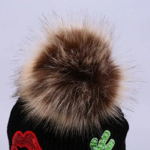 Шапка бини женская зимняя теплая с вышивкой в виде помады|hat female|knit beanie capwinter warm hat |