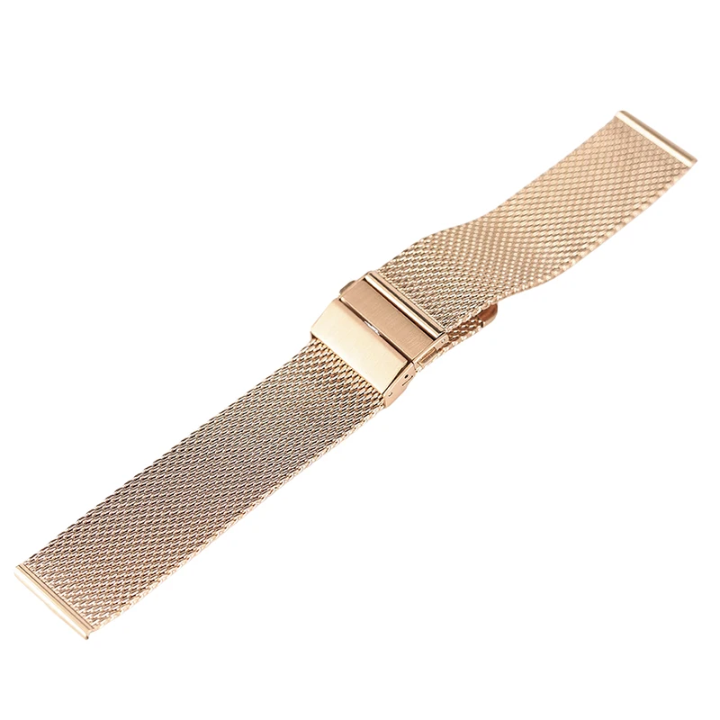 New 18mm 20mm 22mm Rose Gold Stainless Steel Women Watch Band Strap