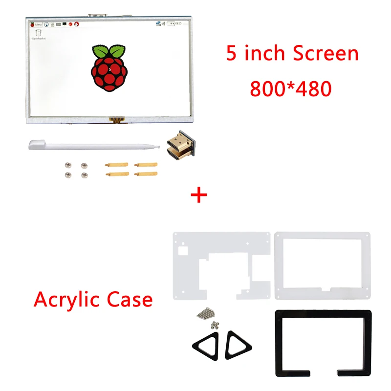 Raspberry Pi 3 lcd 5 дюймов HDMI сенсорный экран 800*480 дисплей с акриловым кронштейном чехол для Raspberry Pi 3 Model B 3B Plus