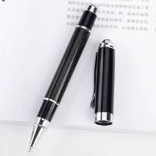 Высококачественные черные Серебряные Металлические Шариковые Ручки Бизнес офисная шариковая ручка канцелярские принадлежности для школы студенческий подарок для письма