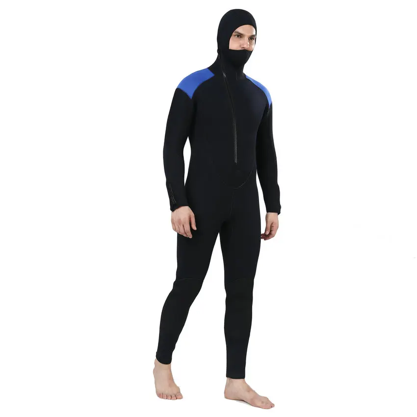 Realon Wetsuit Men 5mm Scuba Diving Suit Full Suits Hoodie Front Chest Zip Wetsuit Snorkeling Suits Jumpsuit  (7)