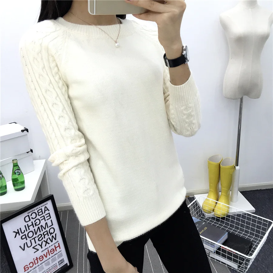 

Sweater Women 2017 fashion winter O-neck Knitted femme jumpers long sleeve warm soft women sweaters
