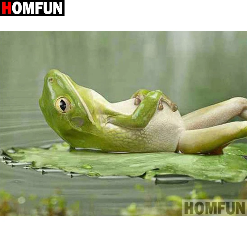 Алмазная живопись HOMFUN лягушка картина из квадратных/круглых страз сделай сам 3D