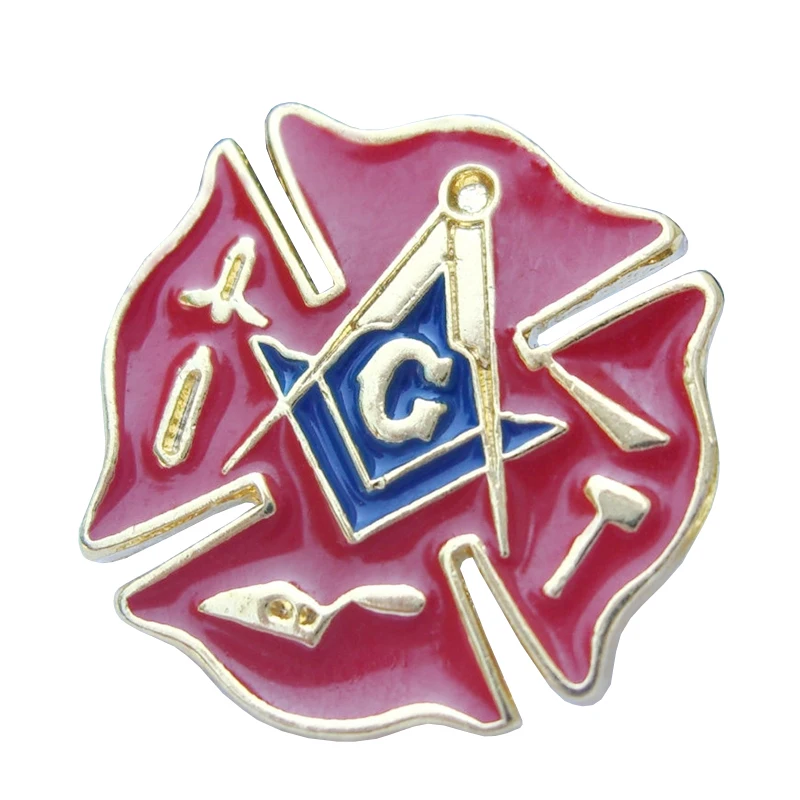 MFD-1 Masonic Fireman Lapel Pin in Silver 