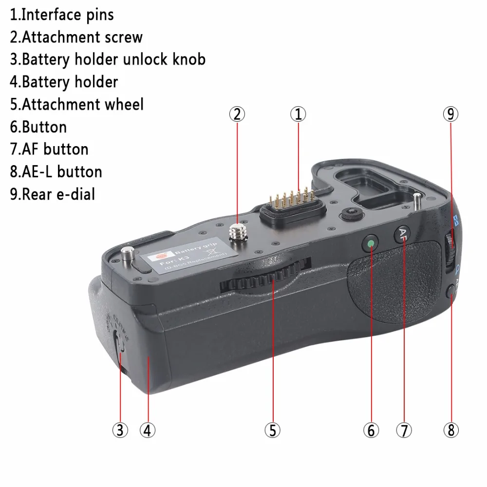 DSTE D-BG5 Батарейная ручка для Pentax K3 K3II DSLR Камера