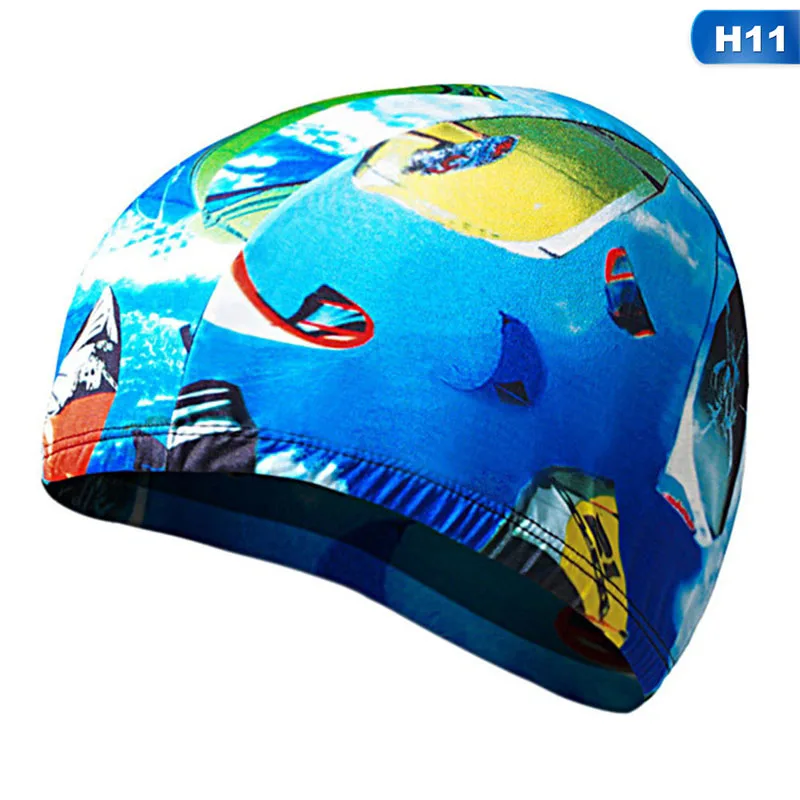 Hot Stylish Unisex Swimming Cap Waterproof Flexible Swim Pool Hat For Adult Men Women Kids 1PCS Elastic Fabric Swim Cap