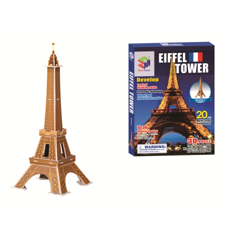 34cm 3D Puzzles Eiffel Tower Builing Mode Toys Brain Teaser Learning Educational Games Children Jigsaw Toys for Christmas Gift electric airplane toy rc plane flight mode aircraft for kids outdoor drone sport children early education toys christmas gifts