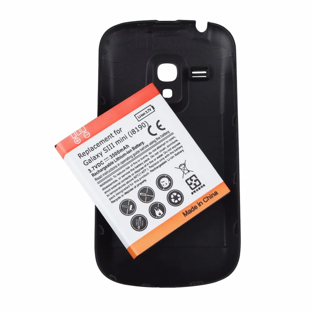 GOLDFOX 3500mAh Замена S3 mini расширенная утолщенная батарея с черной задней крышкой для samsung Galaxy S3 SIII Mini i8190 батарея