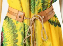 Women Summer Dresses 2015 Hot New Bohemian Beach Print Super Long Vestido Plus Size X-6ML Slim Dresses Orange Yellow Print Dress