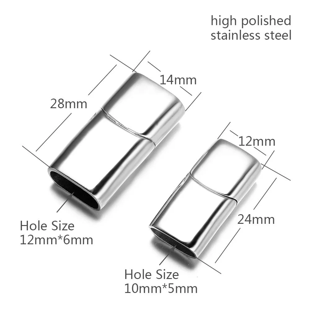 REAMOR 12*6 мм 316l нержавеющая сталь сплющенная Пряжка магнит крюк ювелирных изделий кожаный браслет на магнитной застежке DIY ювелирных изделий