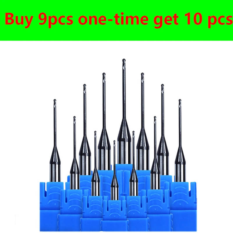 

1pcs 2flute HRC55 degree solid carbide end mill R0.5-R1 long neck ball nose milling cutter for CNC deep processing
