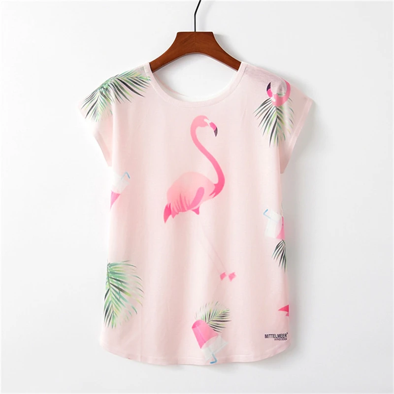 Floral Print Flamingos T-shirts Women Summer Kawaii Thin Style Short Sleeve Tee Top Harajuku Unicorn T Shirts Female Sexy Girl Floral Print Flamingos T-shirts Women Summer Kawaii Thin Style Short Sleeve Tee Top Harajuku Unicorn T Shirts Female Sexy Girl