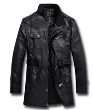 Mens PU Leather Fleece Jacket Motorcycle Men Bomber Coats Padded L 3XL Stand Collar Cool Fleece