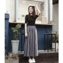 Летняя шифоновая юбка с принтом в стиле ретро, большие размеры, Пляжная Женская юбка для пляжа, Повседневная винтажная Женская юбка