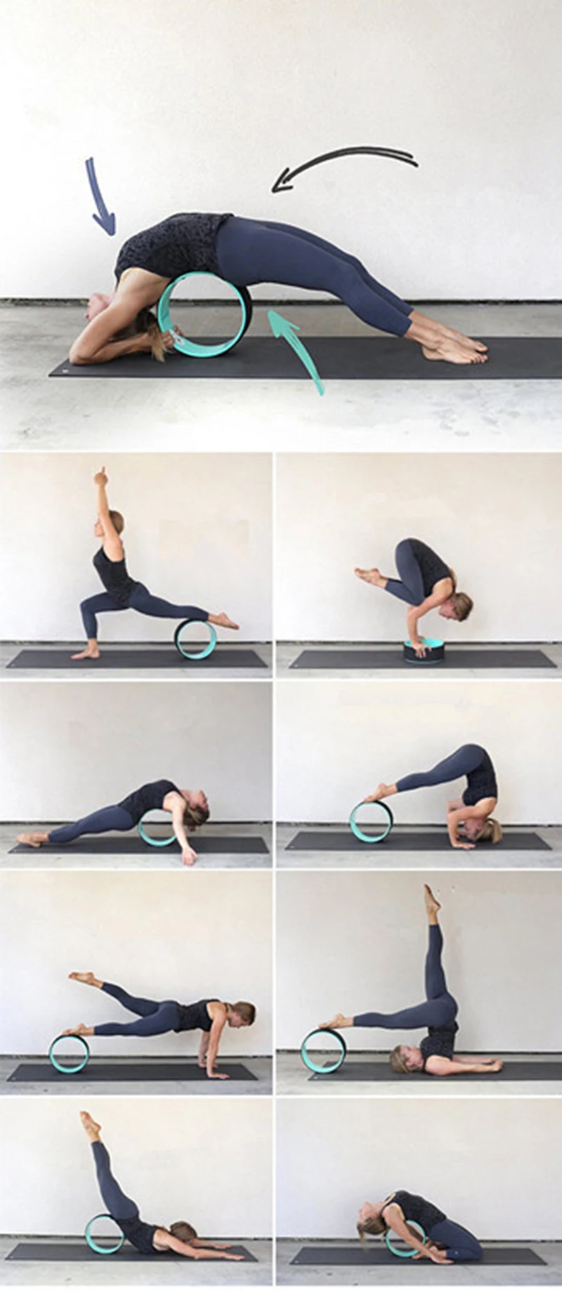 Yoga Circle Pilates Yoga Wheel Stretching Improving Backbends Gym Waist Shape Bodybuilding Outdoor Sports Fitness Tool Equipment (7)