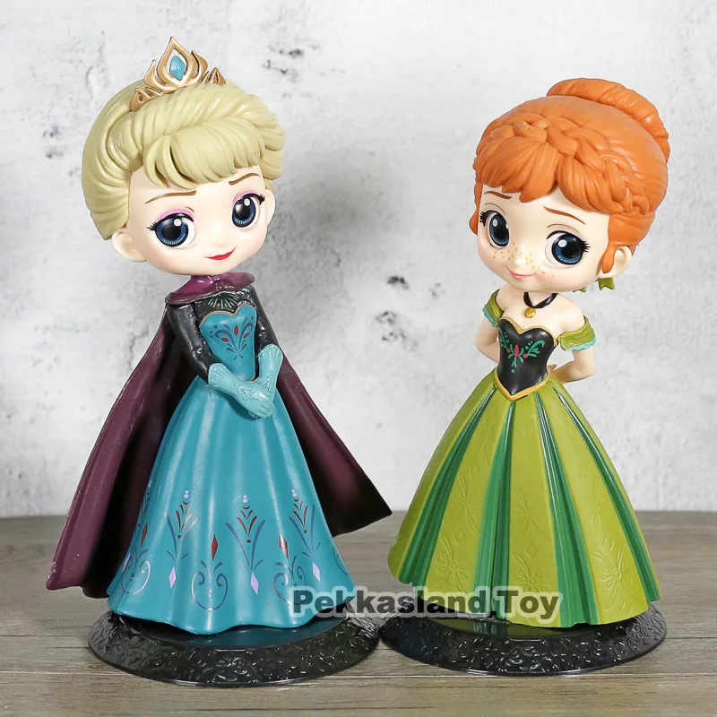

QPosket Action Figure Elsa / Anna Princess Crown Doll Q Posket PVC Collection Model toy