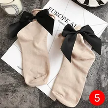 Модные женские ленточка с бантиками с большим бантом короткие хлопковые дышащие носки длиной по щиколотку GM